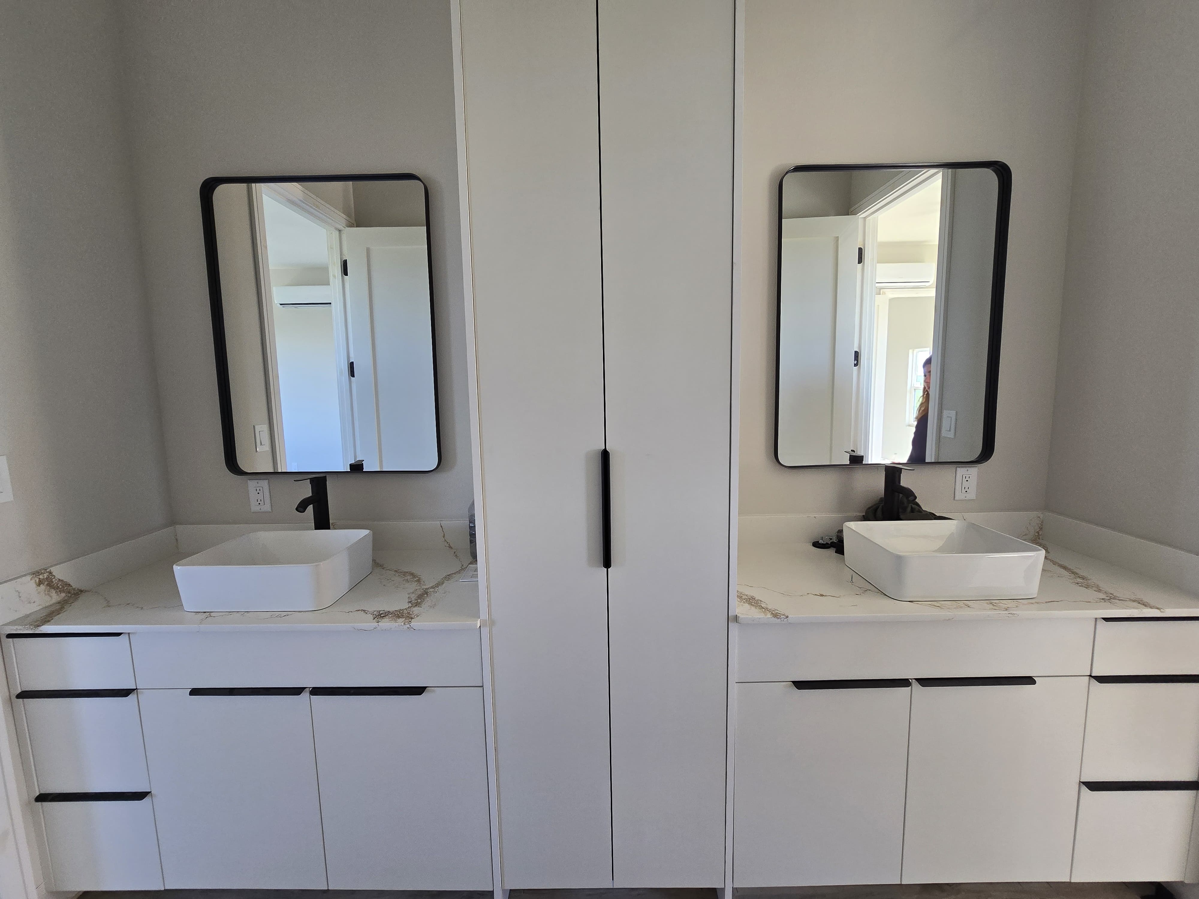 Elegant bathroom with natural stone