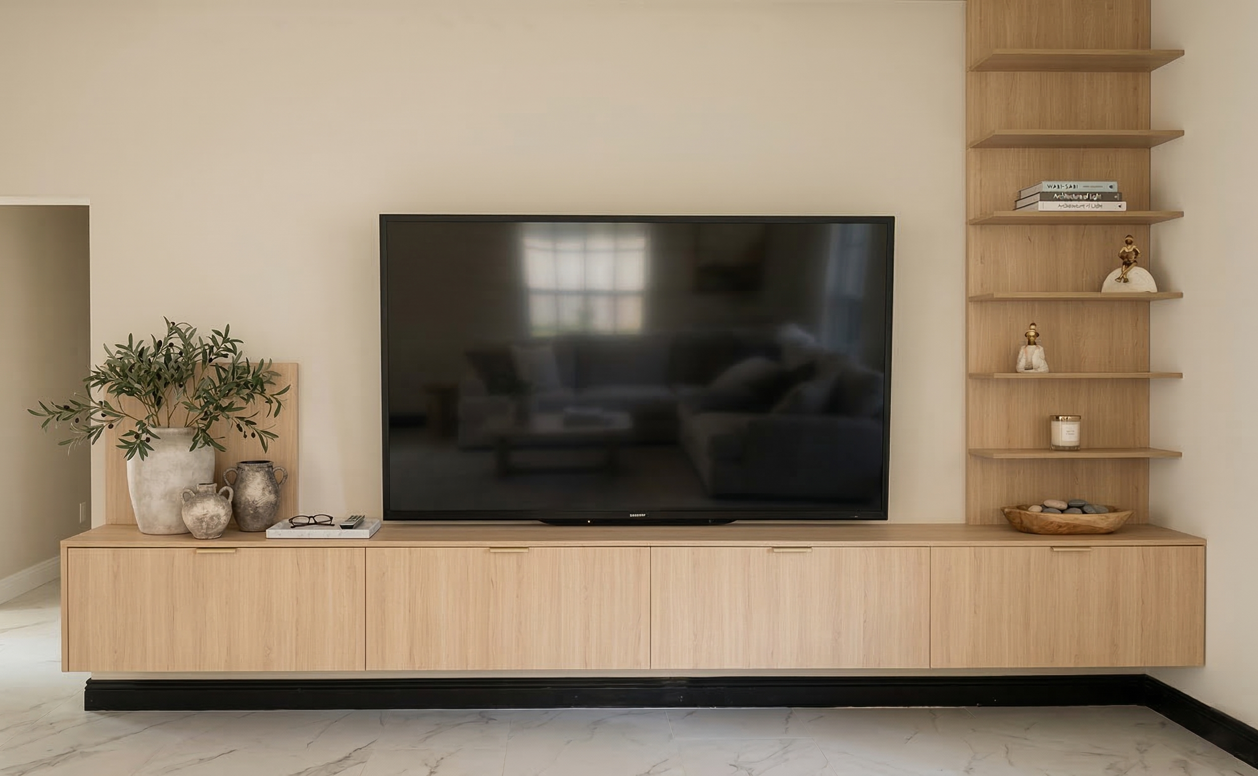 Sophisticated living room in neutral tones