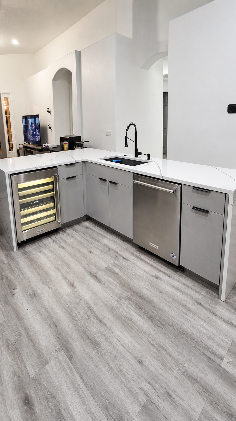 Refined kitchen with custom cabinetry