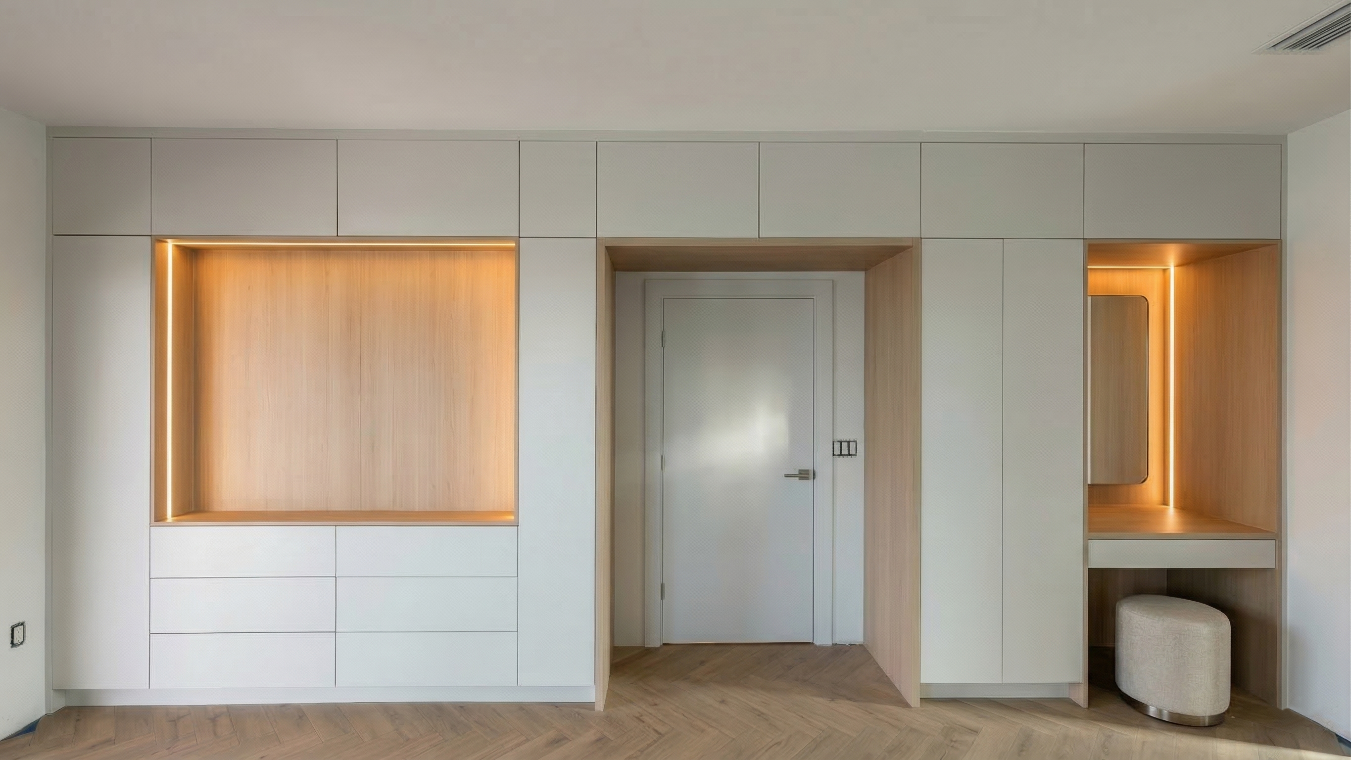 Upscale closet with built-in storage