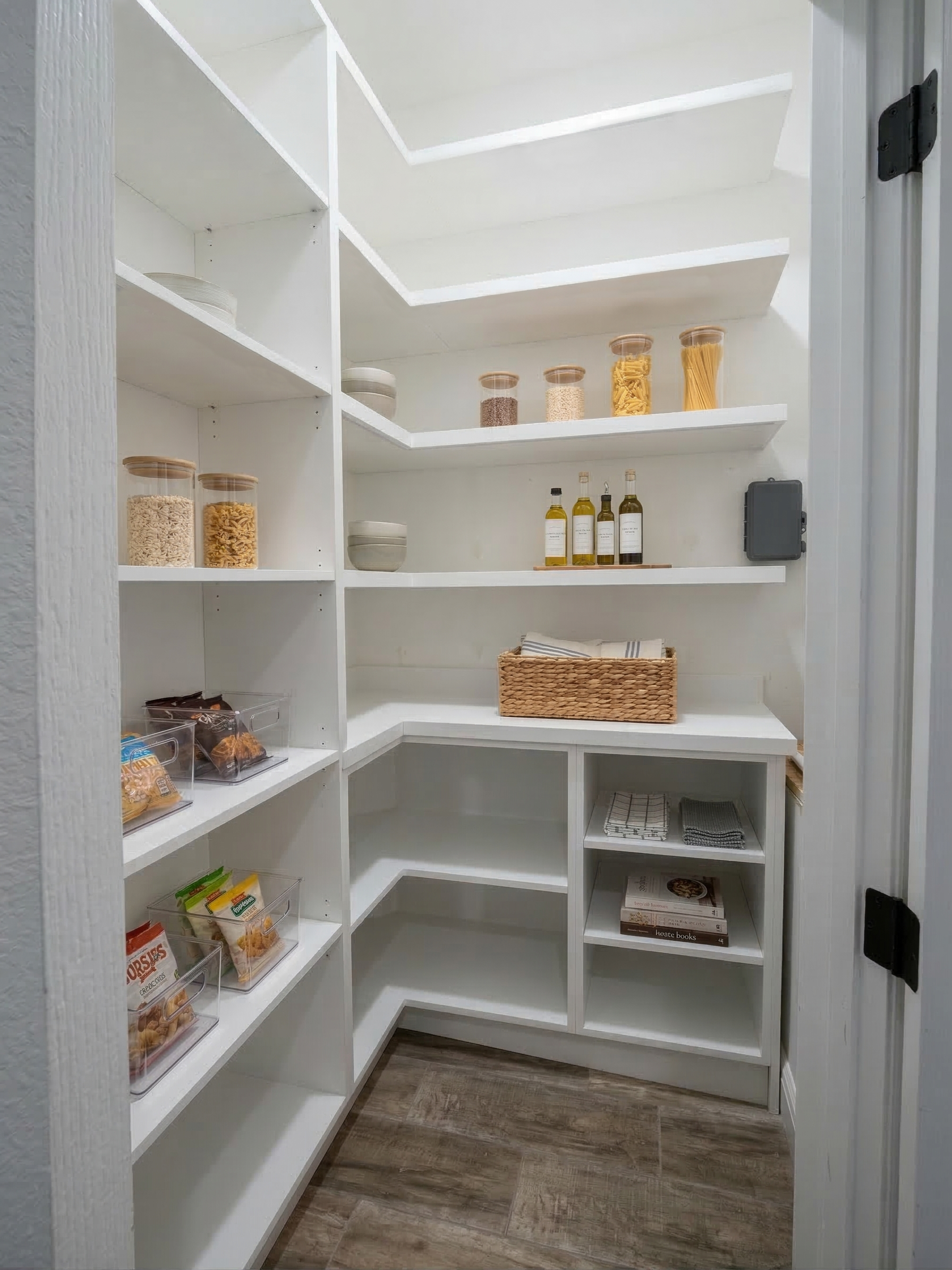 Upscale pantry with built-in storage