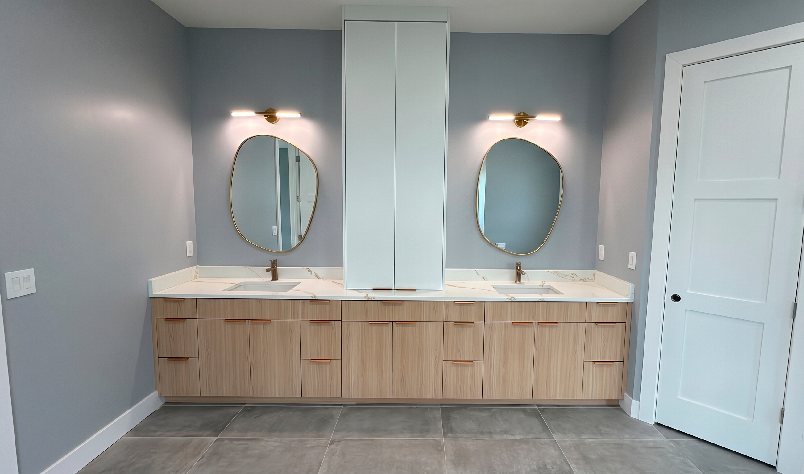 Elegant bathroom with natural stone